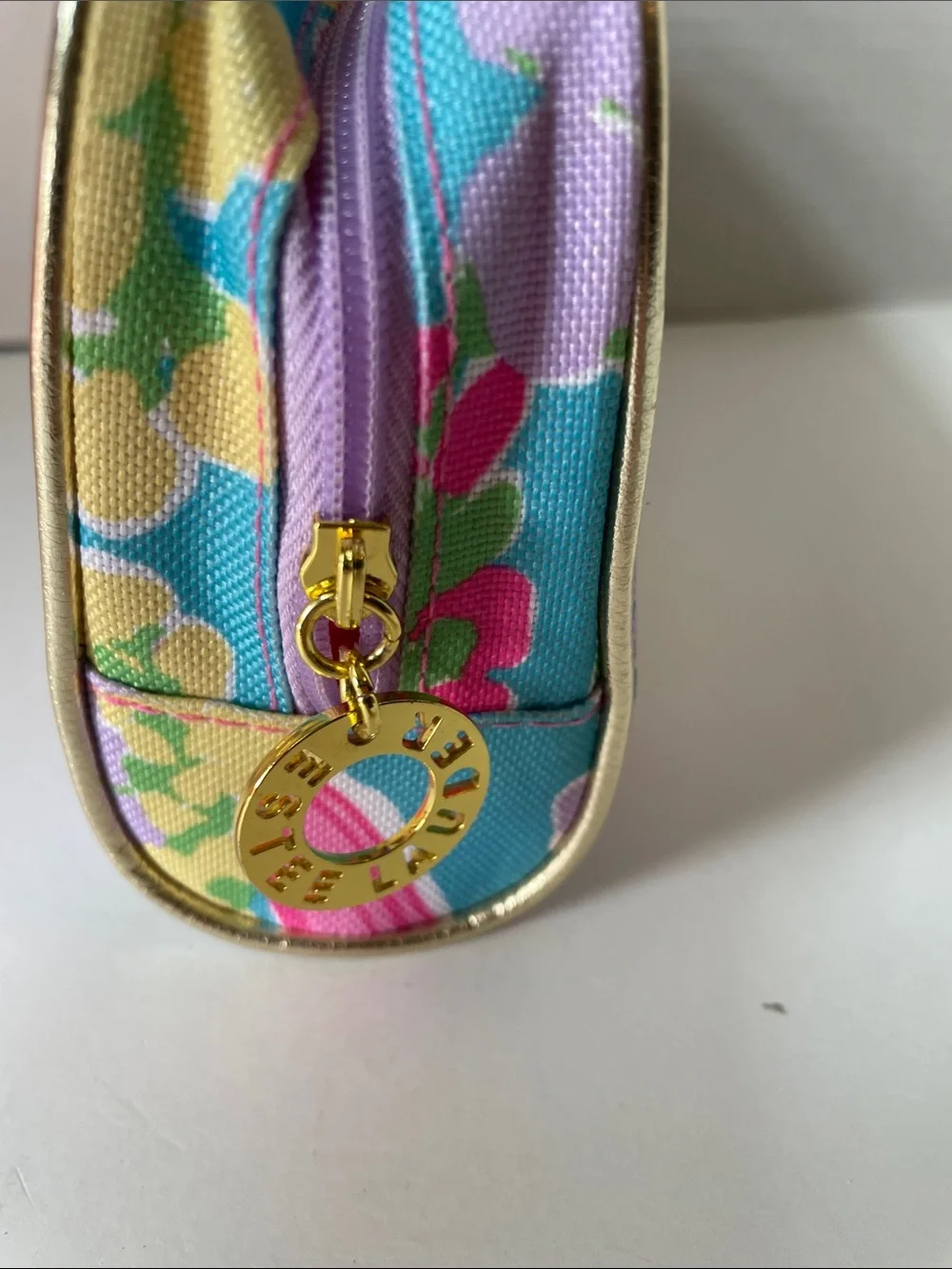 Lilly Pulitizer /Estee Lauder Blue Floral Cosmetic Pouch